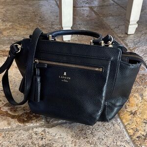 Lanvin Black Crossbody Bag with Gold Accents